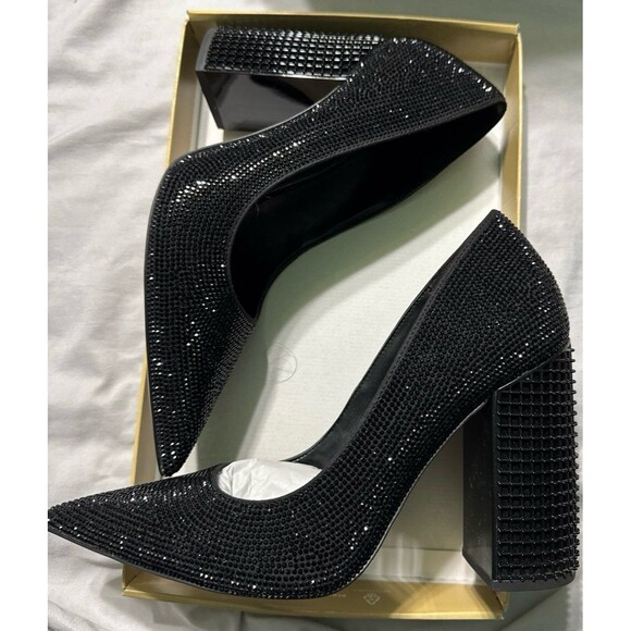 Michael Kors Maxine Block Heel Rhinestone Pumps New In Box. - Picture 5 of 8